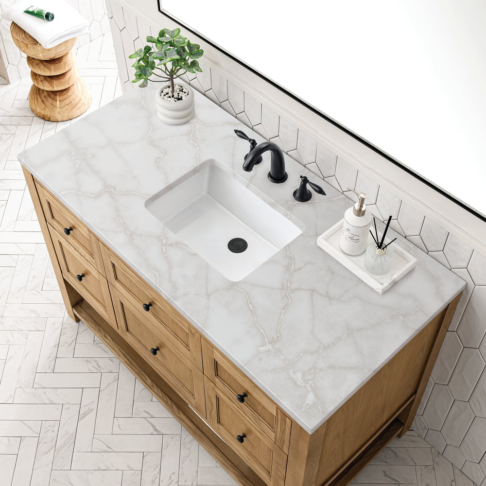 
                  
                    Breckenridge 48" Single Vanity in Light Natural Oak Single Bathroom Vanity James Martin Vanities Victorian Silver Silestone 
                  
                