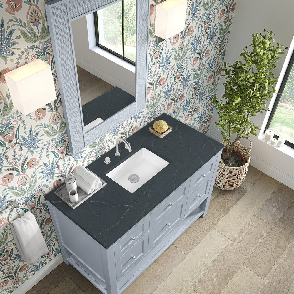 
                  
                    Breckenridge 48" Single Vanity in Serenity Blue Single Bathroom Vanity James Martin Vanities Charcoal Soapstone Silestone 
                  
                