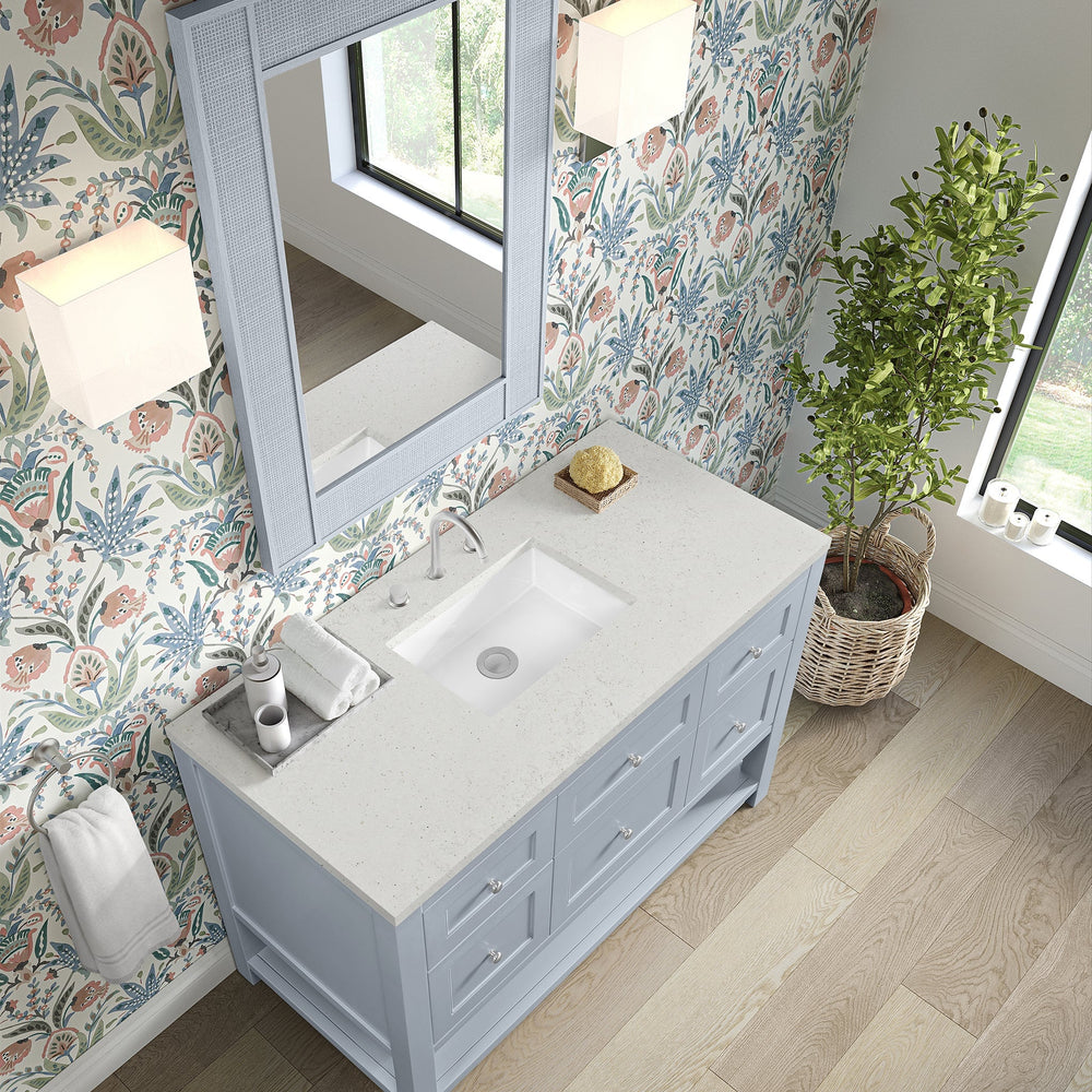 
                  
                    Breckenridge 48" Single Vanity in Serenity Blue Single Bathroom Vanity James Martin Vanities Lime Delight Silestone 
                  
                