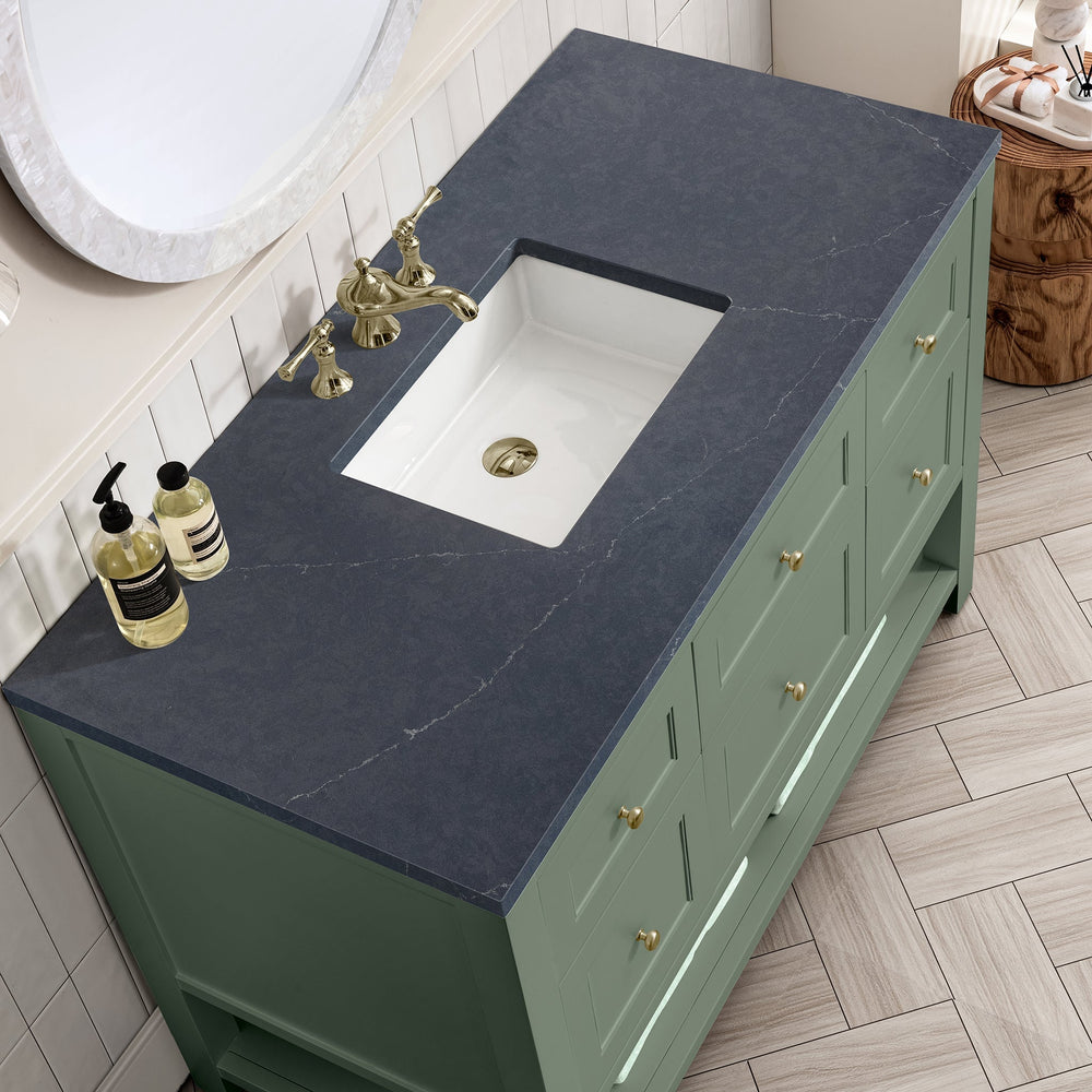 
                  
                    Breckenridge 48" Single Vanity in Smokey Celadon Single Bathroom Vanity James Martin Vanities Charcoal Soapstone Silestone 
                  
                