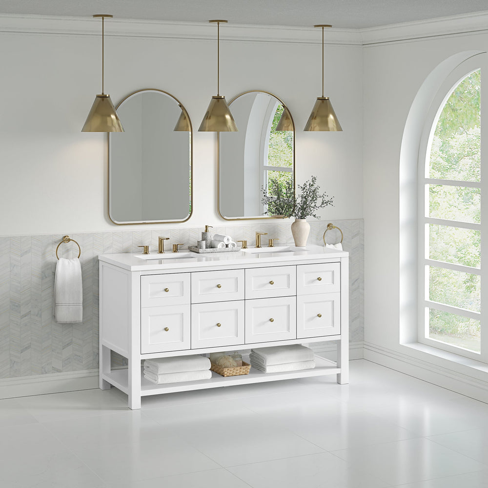 
                  
                    Breckenridge 60" Double Vanity in Bright White Single Bathroom Vanity James Martin Vanities 
                  
                