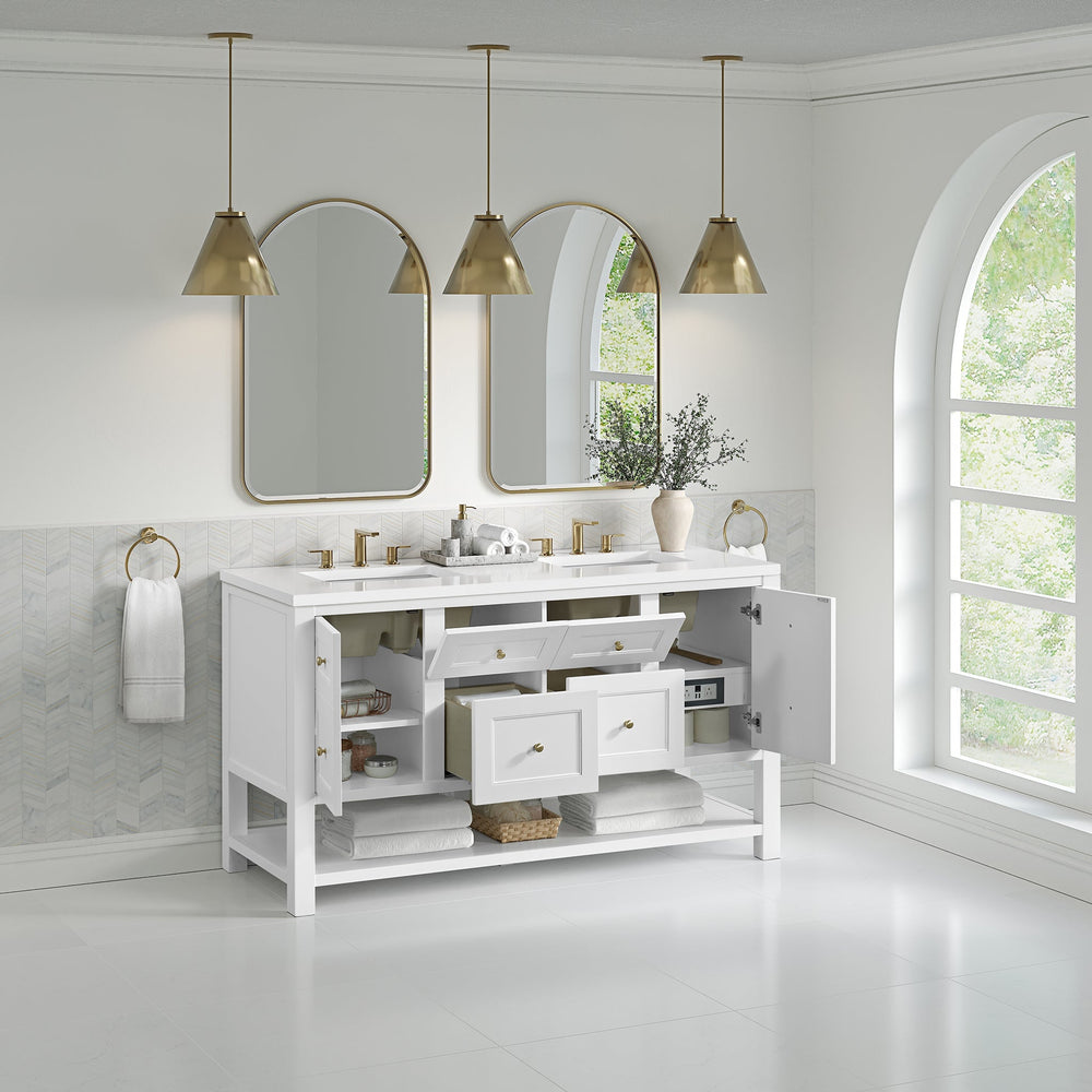 
                  
                    Breckenridge 60" Double Vanity in Bright White Single Bathroom Vanity James Martin Vanities 
                  
                