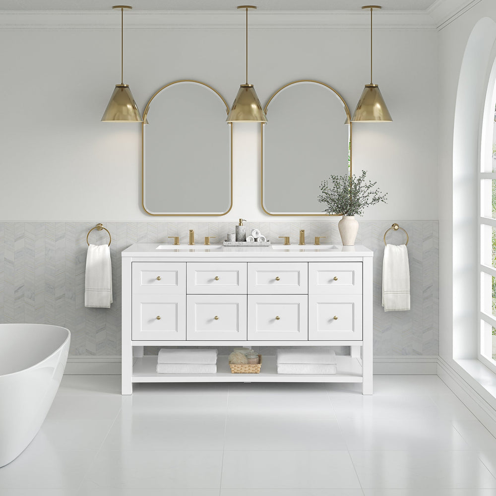 
                  
                    Breckenridge 60" Double Vanity in Bright White Single Bathroom Vanity James Martin Vanities Select a Top 
                  
                