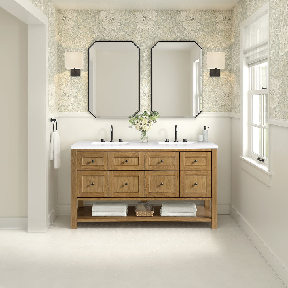 Breckenridge 60" Double Vanity in Light Natural Oak Single Bathroom Vanity James Martin Vanities 