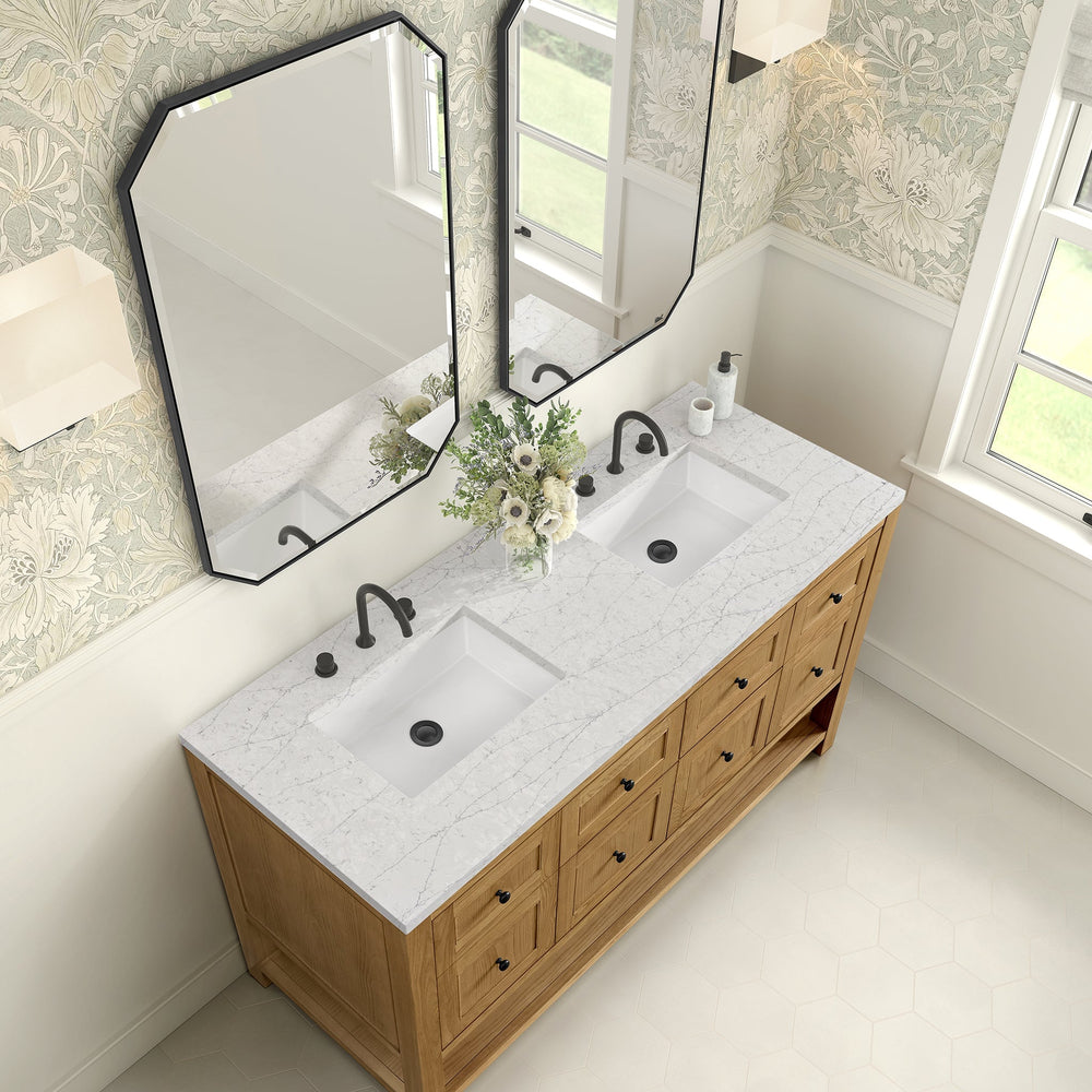 
                  
                    Breckenridge 60" Double Vanity in Light Natural Oak Single Bathroom Vanity James Martin Vanities Eternal Jasmine Pearl Silestone 
                  
                