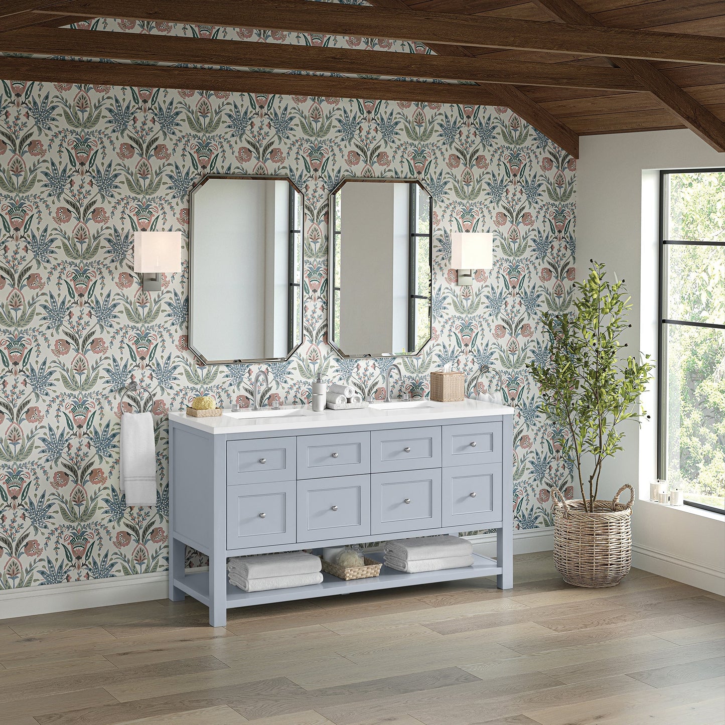 
                  
                    Breckenridge 60" Double Vanity in Serenity Blue Single Bathroom Vanity James Martin Vanities 
                  
                