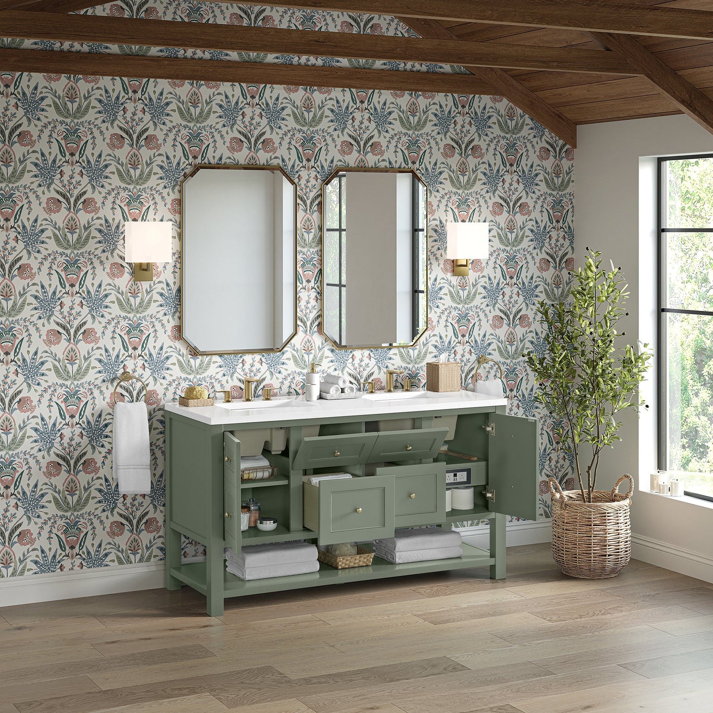 
                  
                    Breckenridge 60" Double Vanity in Smokey Celadon Single Bathroom Vanity James Martin Vanities 
                  
                