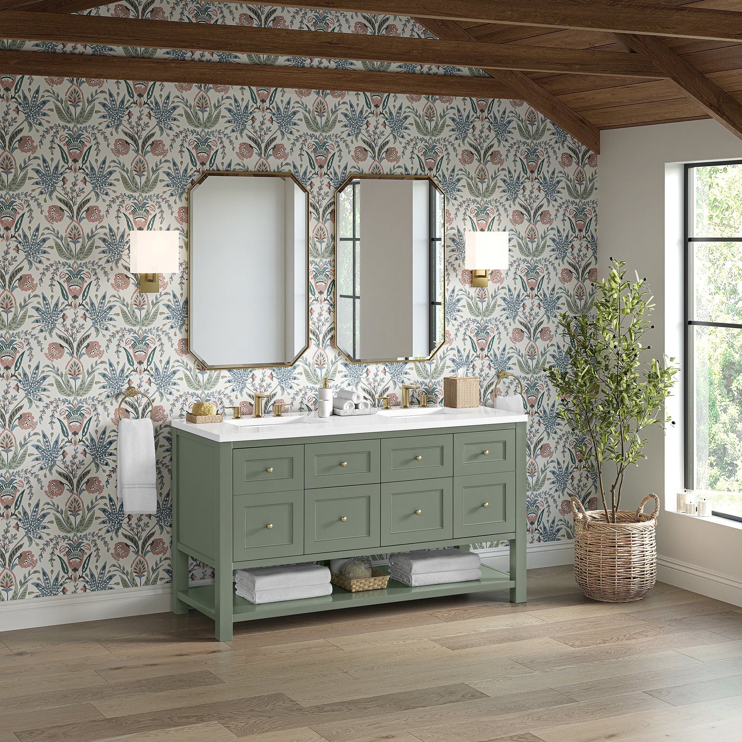 
                  
                    Breckenridge 60" Double Vanity in Smokey Celadon Single Bathroom Vanity James Martin Vanities 
                  
                