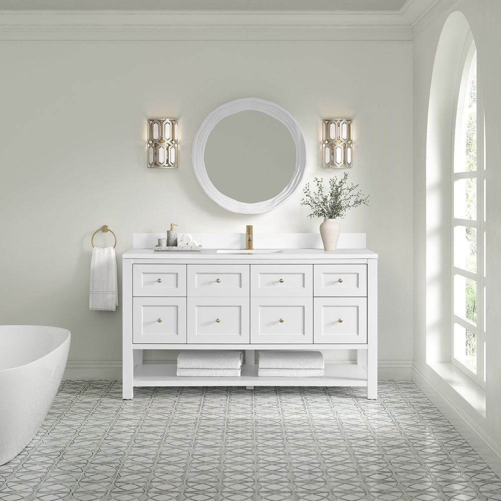 Breckenridge 60" Single Vanity in Bright White Single Bathroom Vanity James Martin Vanities 