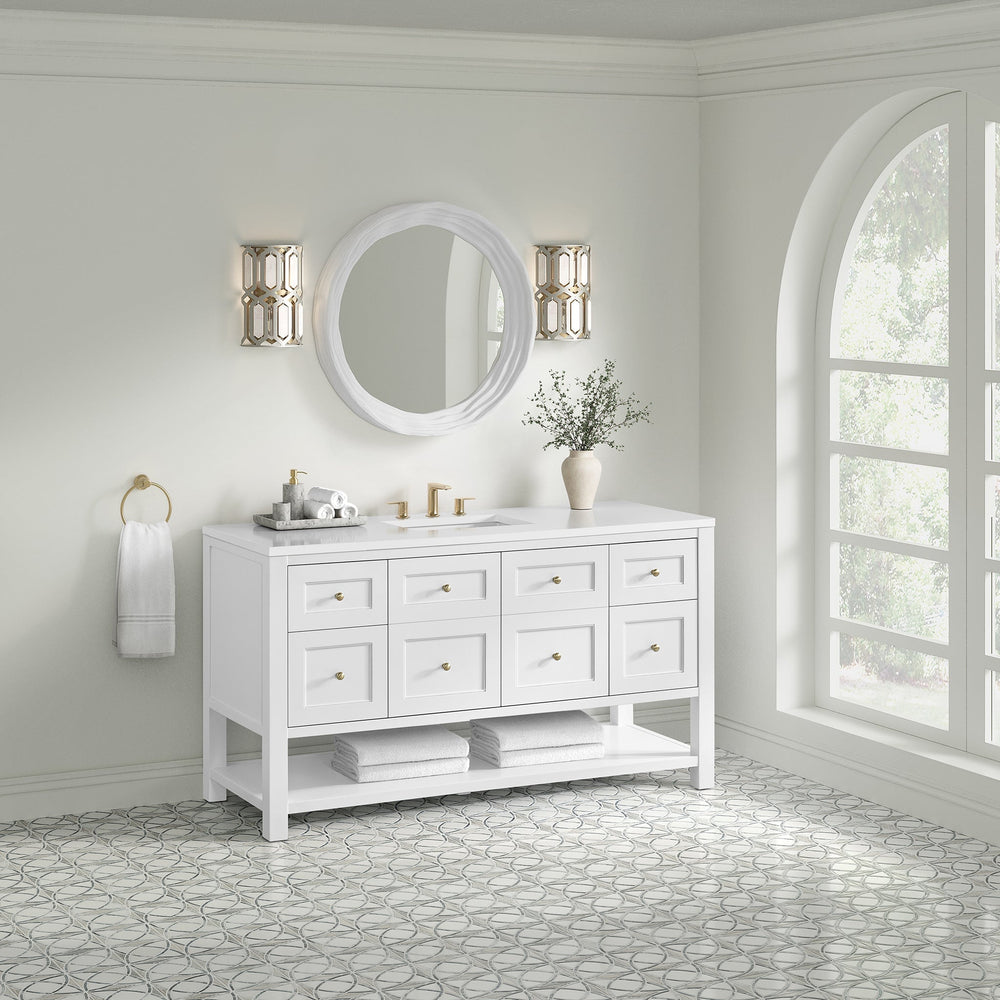 
                  
                    Breckenridge 60" Single Vanity in Bright White Single Bathroom Vanity James Martin Vanities 
                  
                