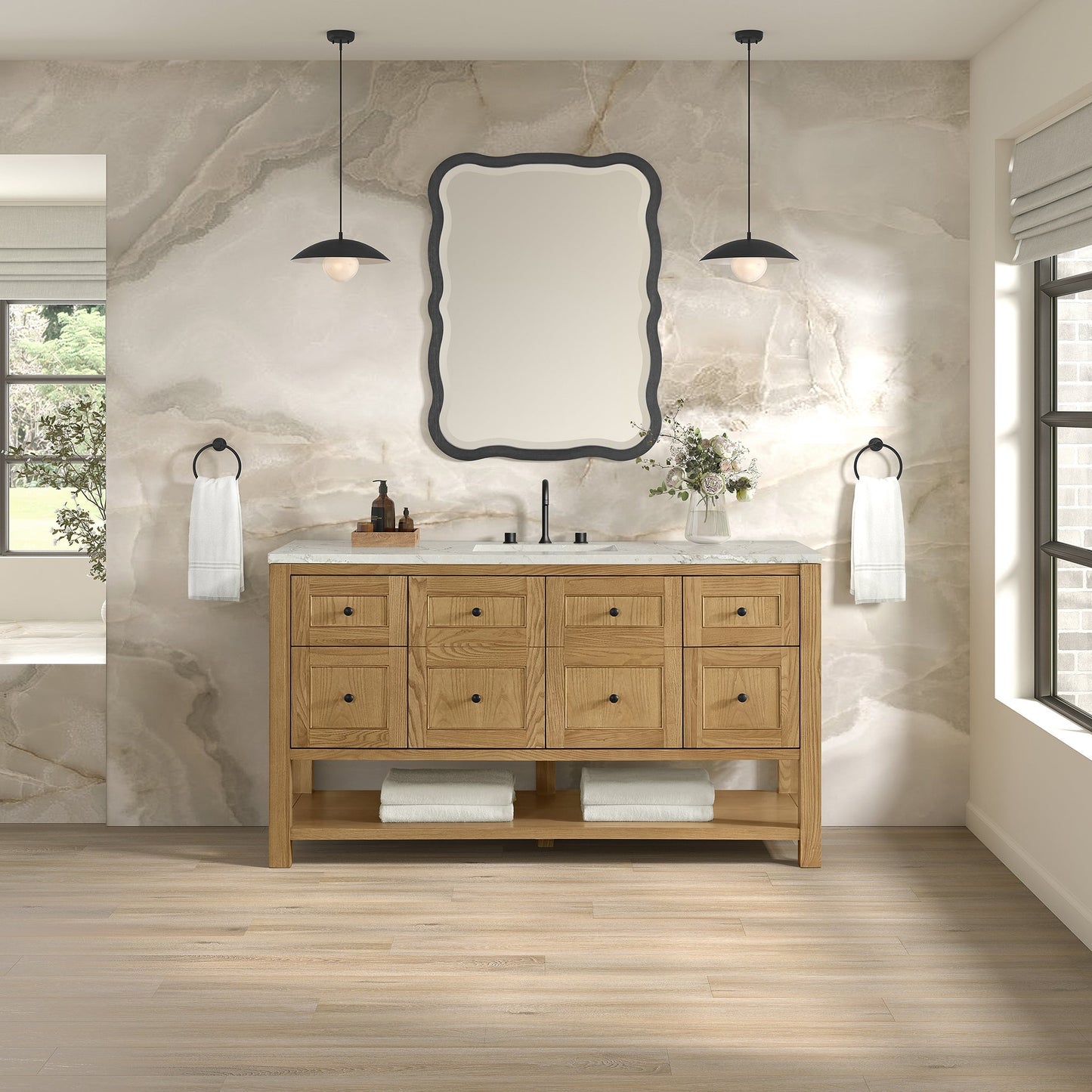 Breckenridge 60" Single Vanity in Light Natural Oak Single Bathroom Vanity James Martin Vanities 