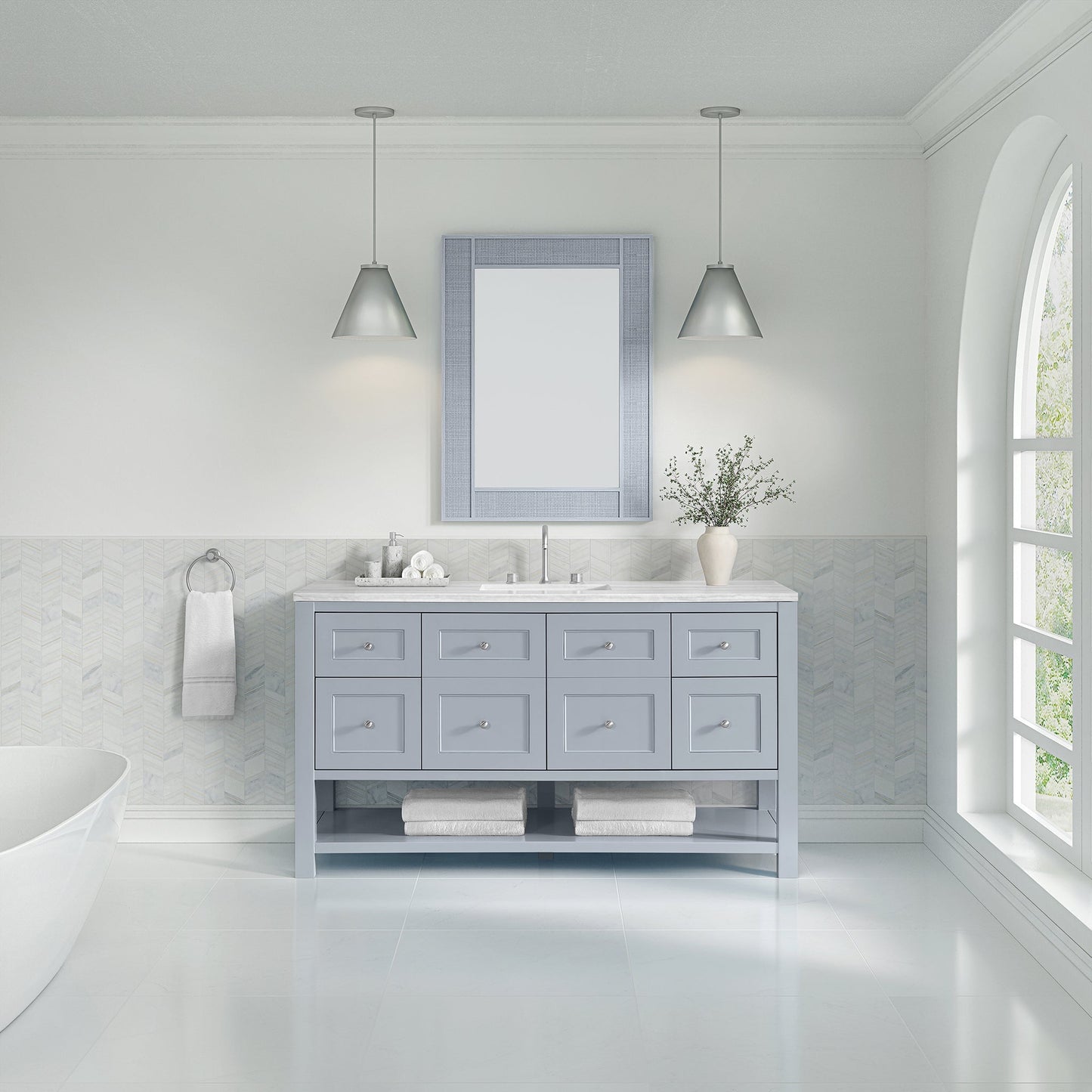 Breckenridge 60" Single Vanity in Serenity Blue Single Bathroom Vanity James Martin Vanities 