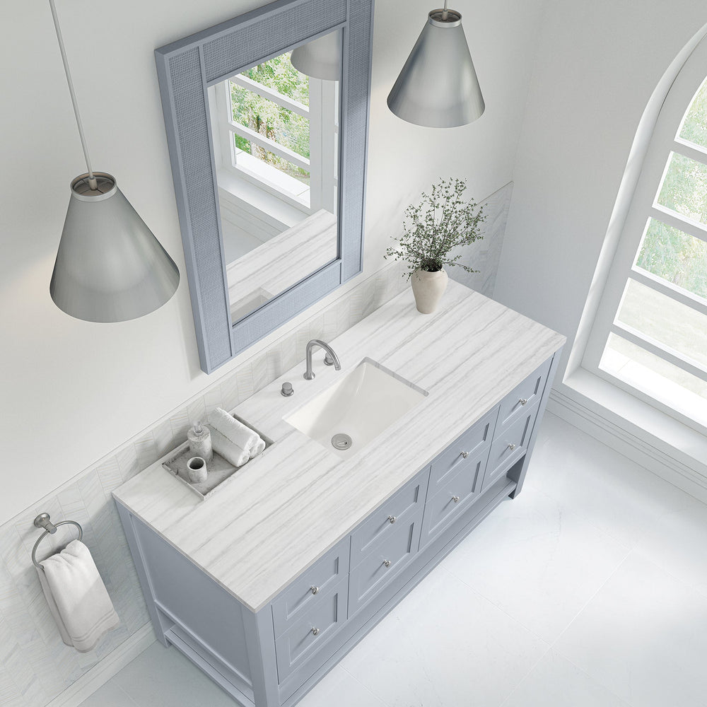 
                  
                    Breckenridge 60" Single Vanity in Serenity Blue Single Bathroom Vanity James Martin Vanities Arctic Fall Solid Surface 
                  
                