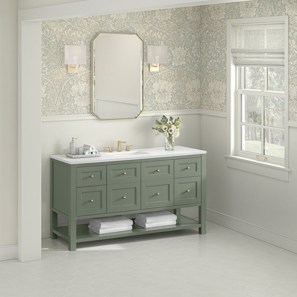 
                  
                    Breckenridge 60" Single Vanity in Smokey Celadon Single Bathroom Vanity James Martin Vanities 
                  
                