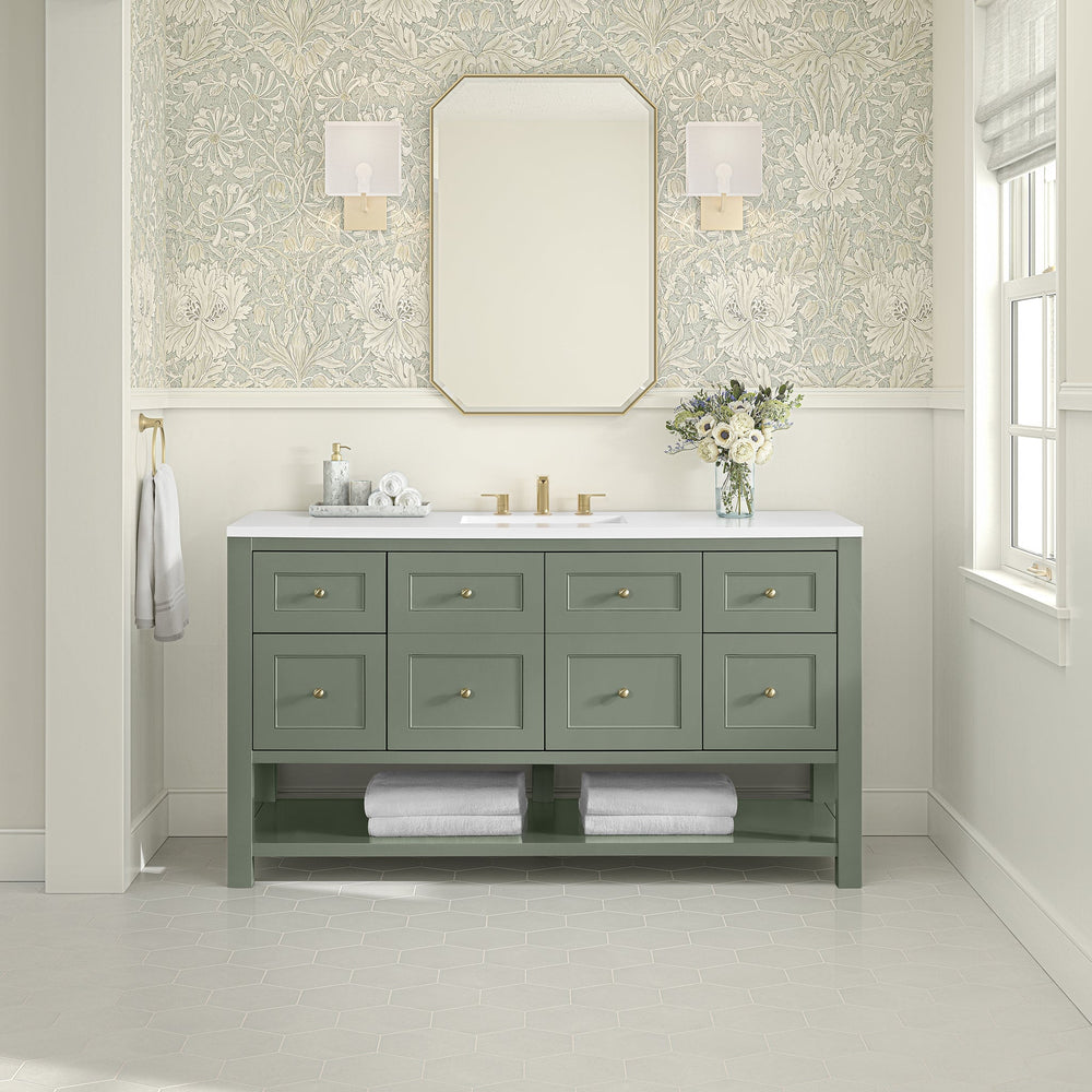 Breckenridge 60" Single Vanity in Smokey Celadon Single Bathroom Vanity James Martin Vanities 