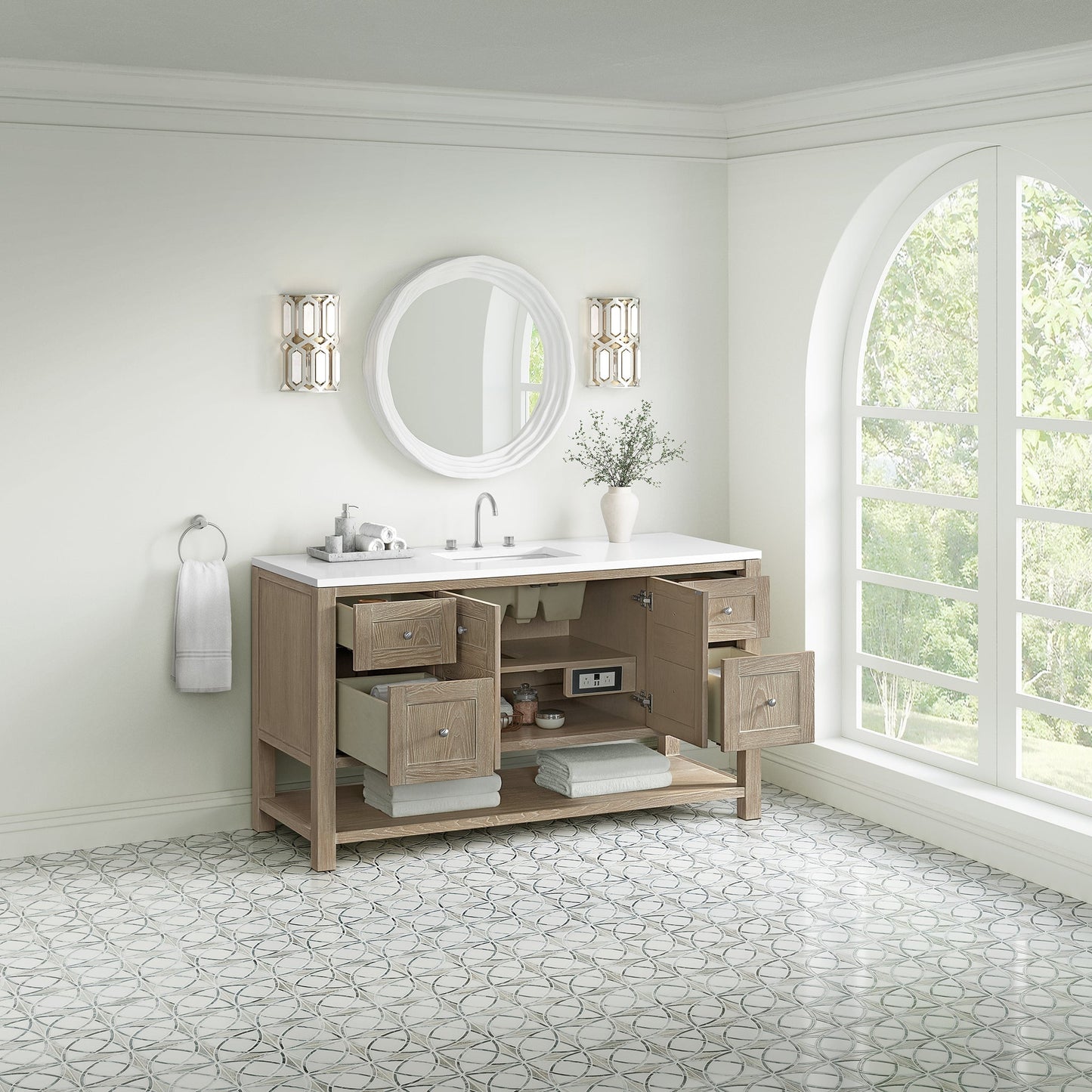 
                  
                    Breckenridge 60" Single Vanity in Whitewashed Oak Single Bathroom Vanity James Martin Vanities 
                  
                