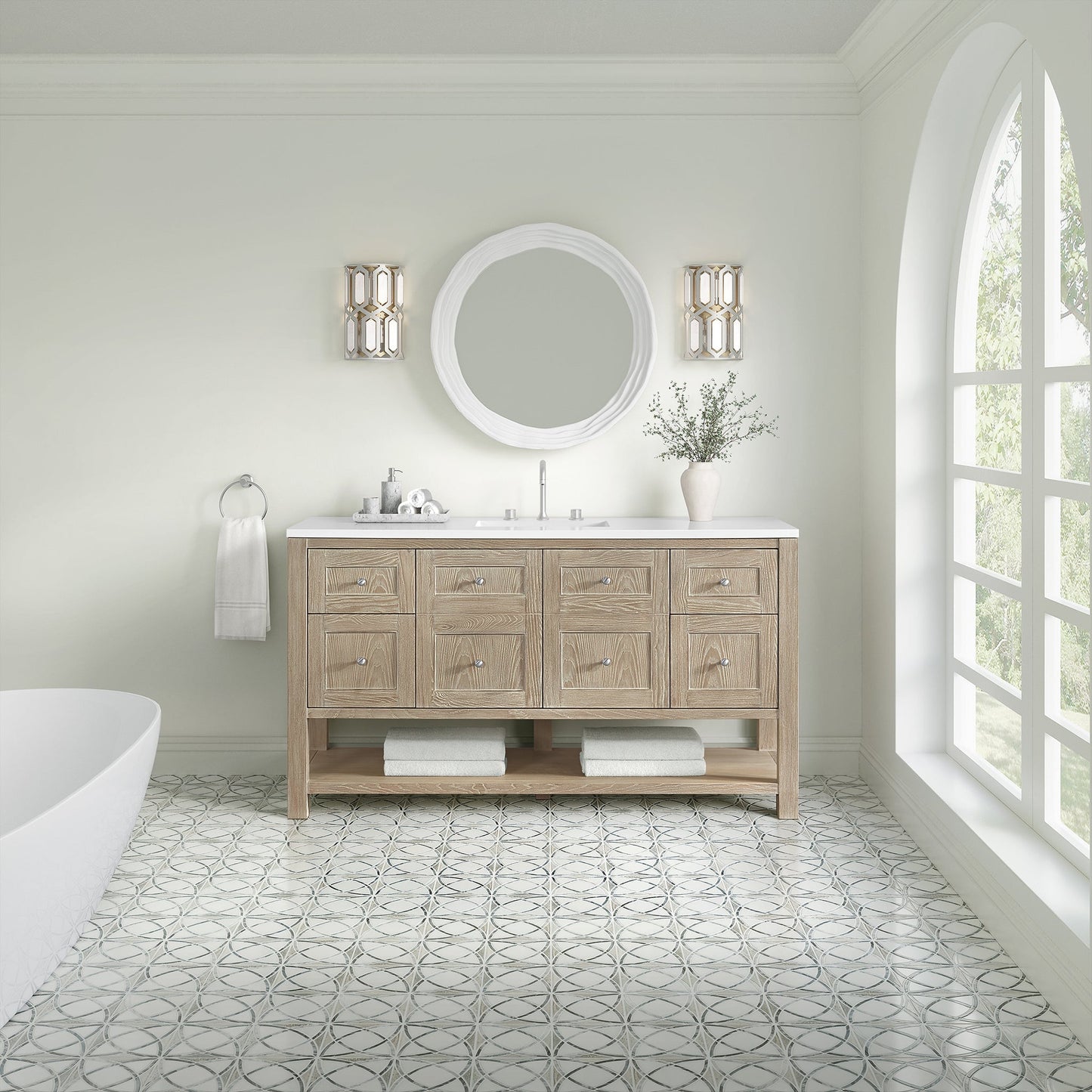 Breckenridge 60" Single Vanity in Whitewashed Oak Single Bathroom Vanity James Martin Vanities 