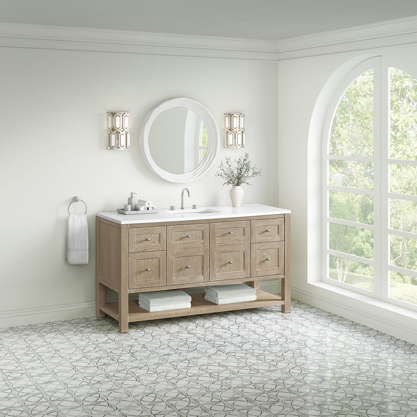 
                  
                    Breckenridge 60" Single Vanity in Whitewashed Oak Single Bathroom Vanity James Martin Vanities 
                  
                