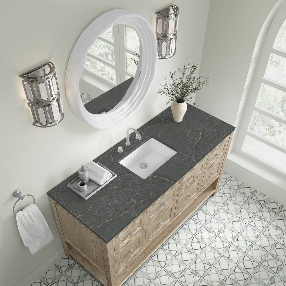 
                  
                    Breckenridge 60" Single Vanity in Whitewashed Oak Single Bathroom Vanity James Martin Vanities Parisien Bleu Silestone 
                  
                