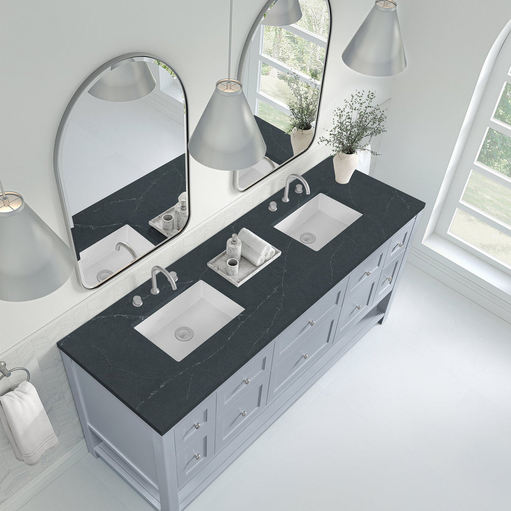 
                  
                    Breckenridge 72" Double Vanity in Serenity Blue Double Bathroom Vanity James Martin Vanities Charcoal Soapstone Silestone 
                  
                