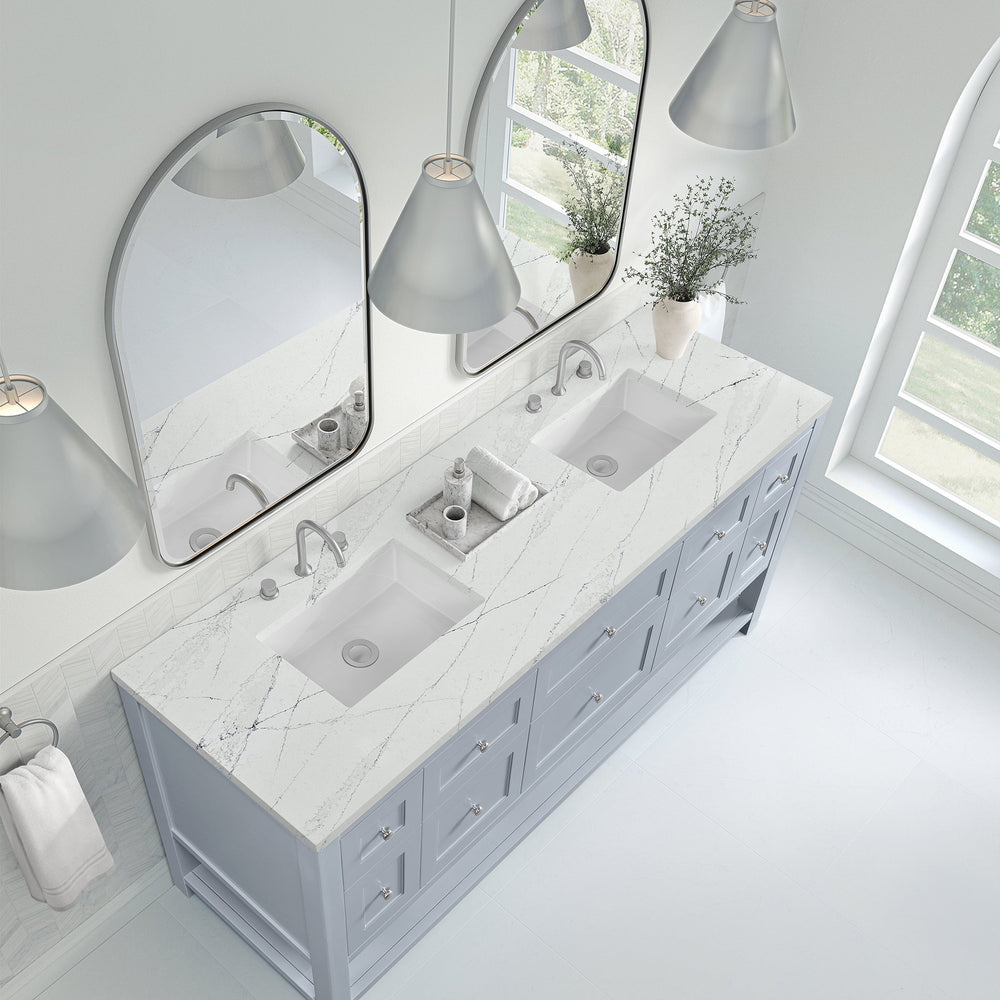 
                  
                    Breckenridge 72" Double Vanity in Serenity Blue Double Bathroom Vanity James Martin Vanities Ethereal Noctis Silestone 
                  
                