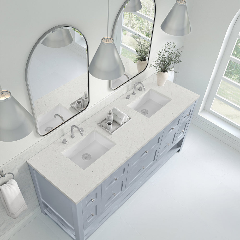 
                  
                    Breckenridge 72" Double Vanity in Serenity Blue Double Bathroom Vanity James Martin Vanities Lime Delight Silestone 
                  
                