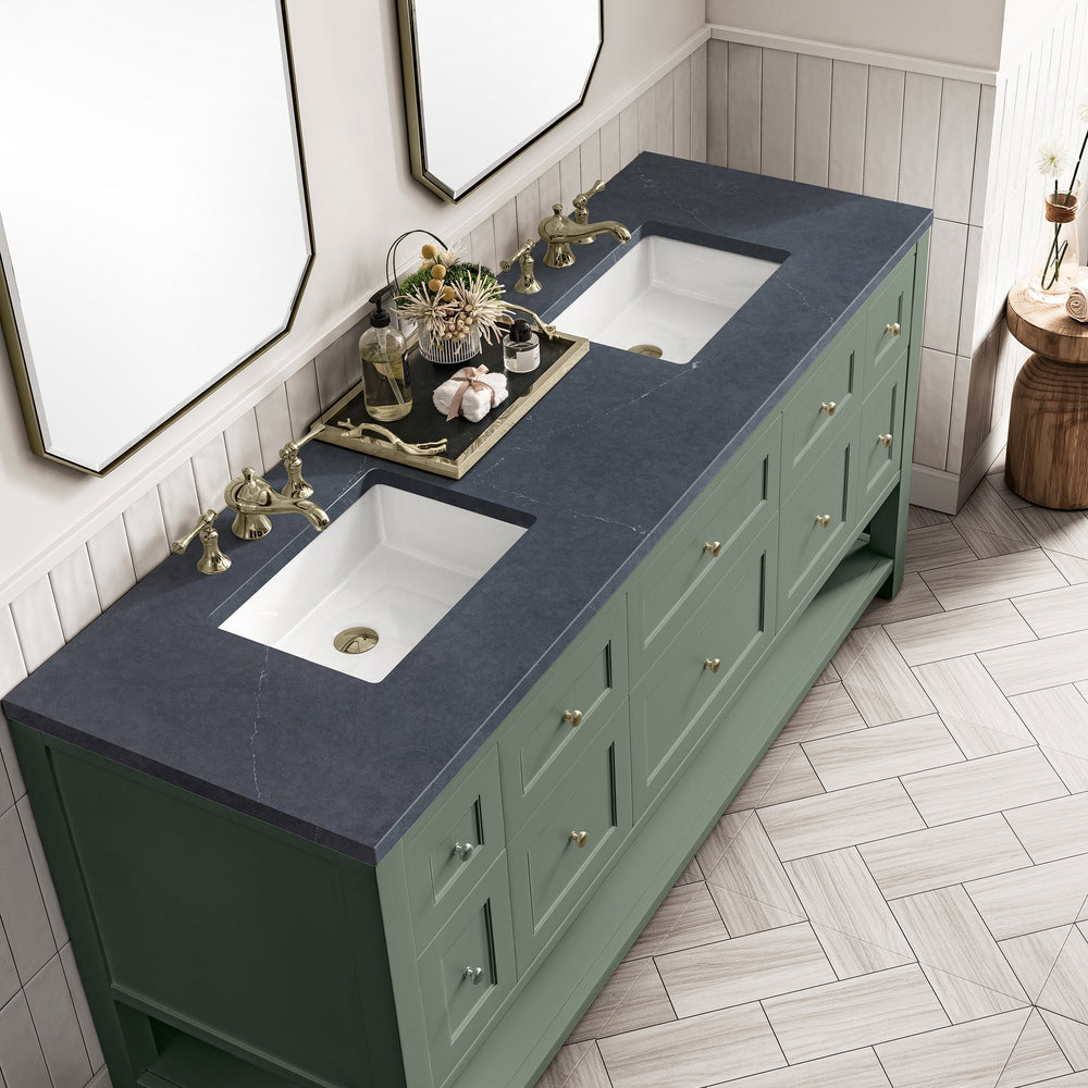 
                  
                    Breckenridge 72" Double Vanity in Smokey Celadon Double Bathroom Vanity James Martin Vanities Charcoal Soapstone Silestone 
                  
                