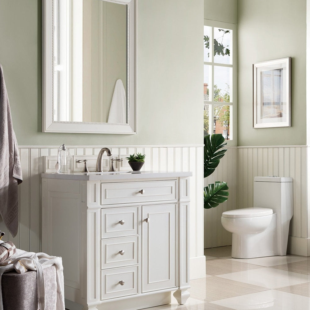 
                  
                    Bristol 30" Single Vanity in Bright White Single Bathroom Vanity James Martin Vanities 
                  
                
