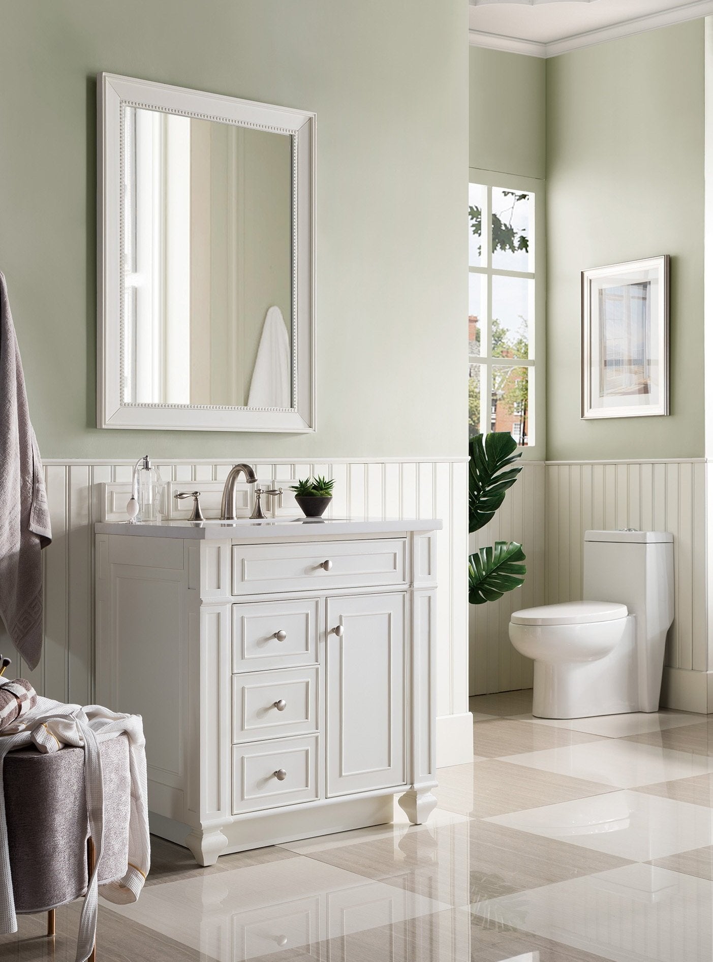 
                  
                    Bristol 30" Single Vanity in Bright White Single Bathroom Vanity James Martin Vanities 
                  
                