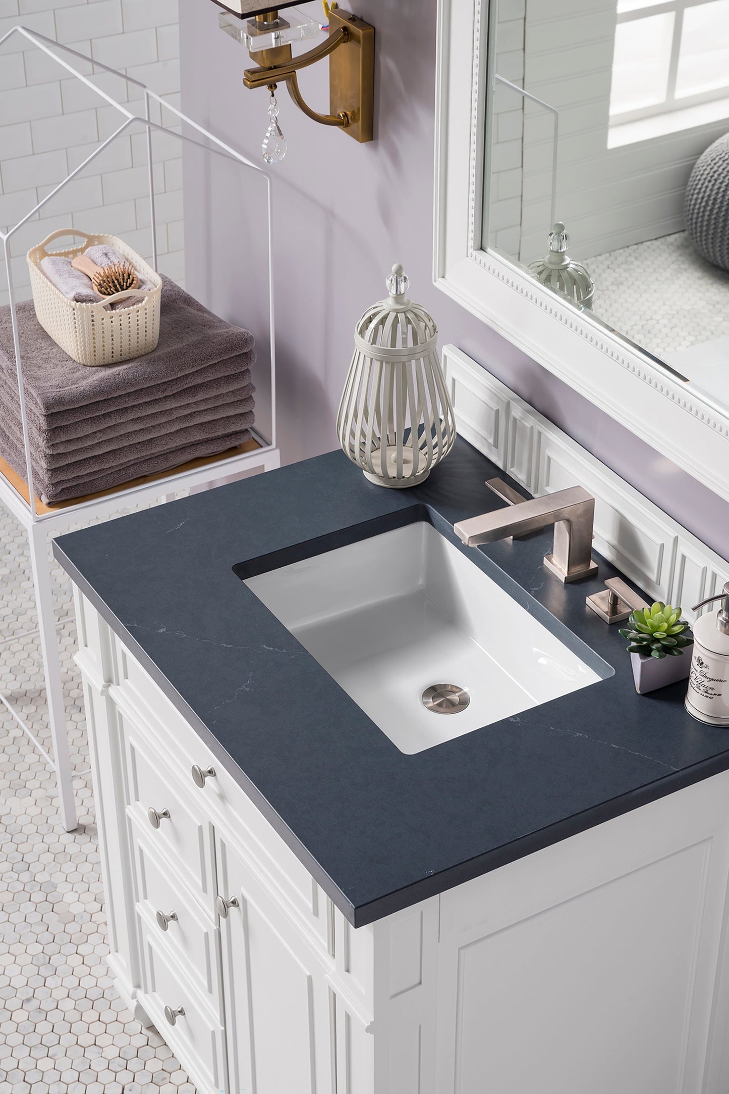 
                  
                    Bristol 30" Single Vanity in Bright White Single Bathroom Vanity James Martin Vanities Charcoal Soapstone Silestone 
                  
                