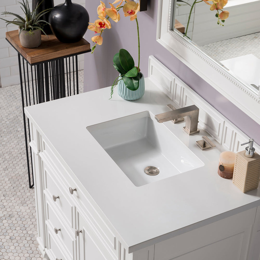 
                  
                    Bristol 30" Single Vanity in Bright White Single Bathroom Vanity James Martin Vanities White Zeus Silestone 
                  
                