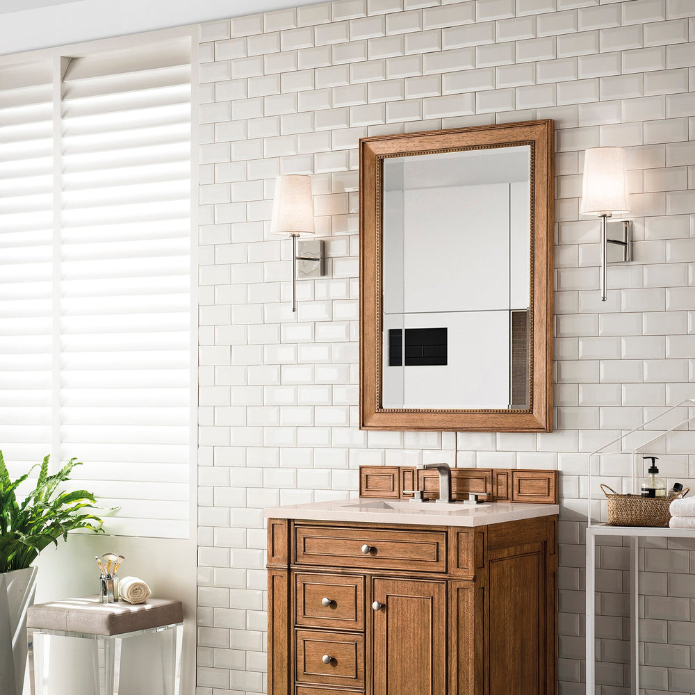 
                  
                    Bristol 30" Single Vanity in Saddle Brown Single Bathroom Vanity James Martin Vanities Eternal Marfil Silestone 
                  
                