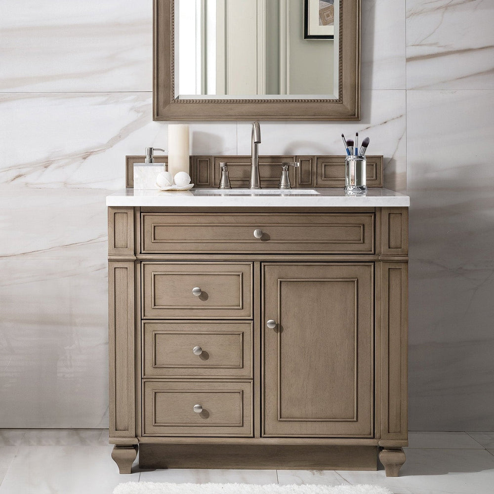 
                  
                    Bristol 36" Single Vanity in Whitewashed Walnut Single Bathroom Vanity James Martin Vanities Select Your Top 
                  
                