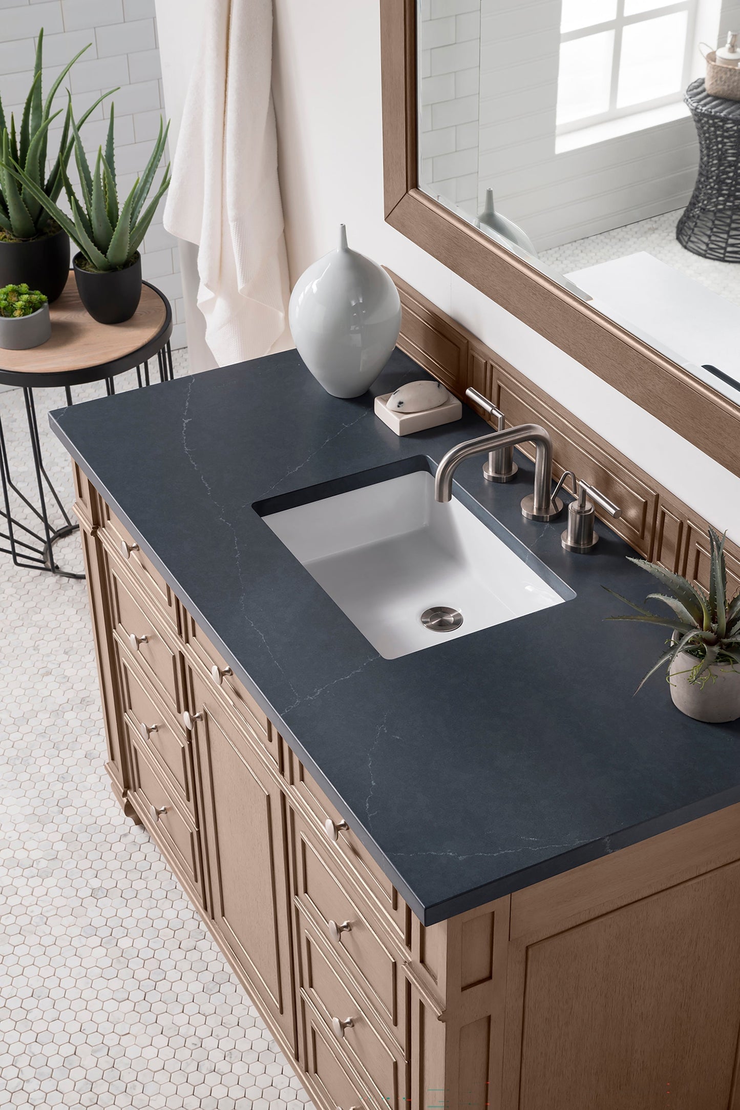 
                  
                    Bristol 48" Single Vanity in Whitewashed Walnut Single Bathroom Vanity James Martin Vanities Charcoal Soapstone Silestone 
                  
                