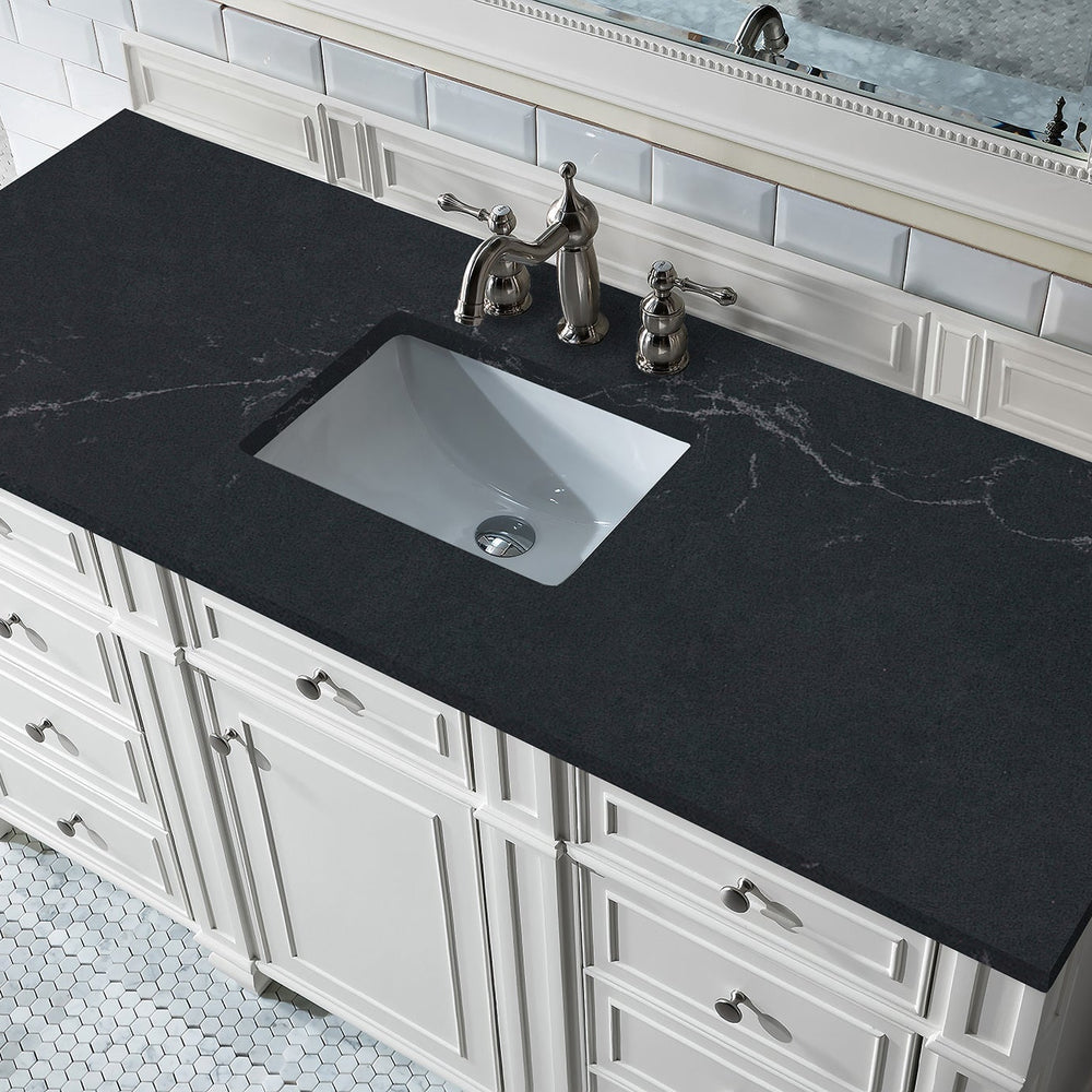 
                  
                    Bristol 60" Single Vanity in Bright White Double bathroom Vanity James Martin Vanities Charcoal Soapstone Silestone 
                  
                