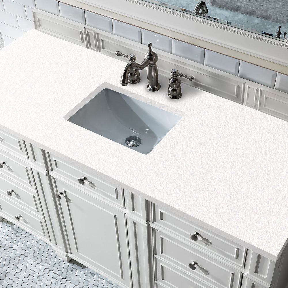 
                  
                    Bristol 60" Single Vanity in Bright White Double bathroom Vanity James Martin Vanities White Zeus Silestone 
                  
                