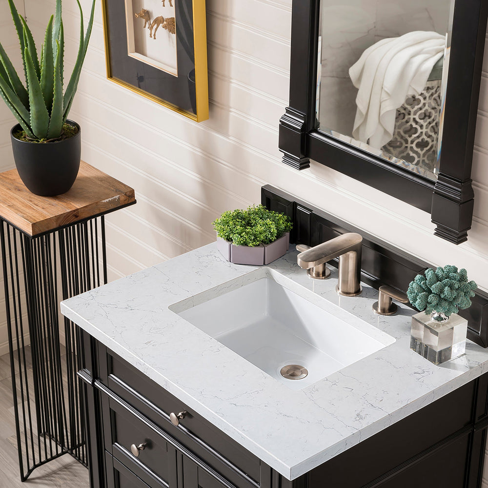 
                  
                    Brittany 30" Single Bathroom Vanity in Black Onyx Single Bathroom Vanity James Martin Vanities Eternal Jasmine Pearl Silestone 
                  
                