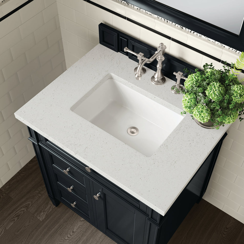 
                  
                    Brittany 30" Single Bathroom Vanity in Black Onyx Single Bathroom Vanity James Martin Vanities Lime Delight Silestone 
                  
                