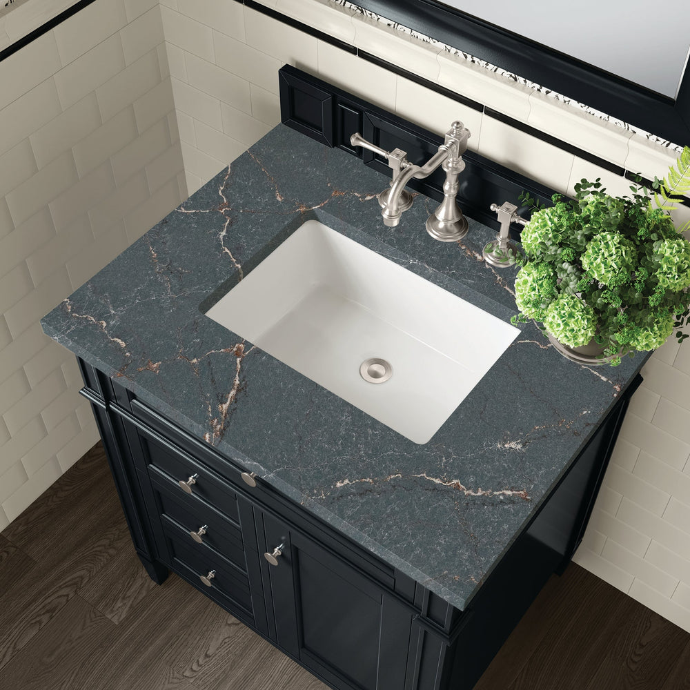 
                  
                    Brittany 30" Single Bathroom Vanity in Black Onyx Single Bathroom Vanity James Martin Vanities Parisien Bleu Silestone 
                  
                