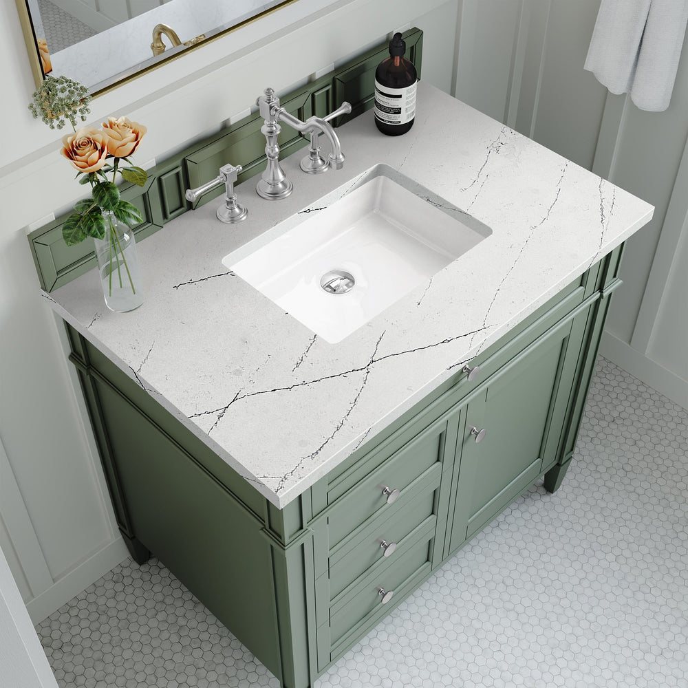 
                  
                    Brittany 30" Single Bathroom Vanity in Smokey Celadon Single Bathroom Vanity James Martin Vanities Ethereal Noctis Silestone 
                  
                