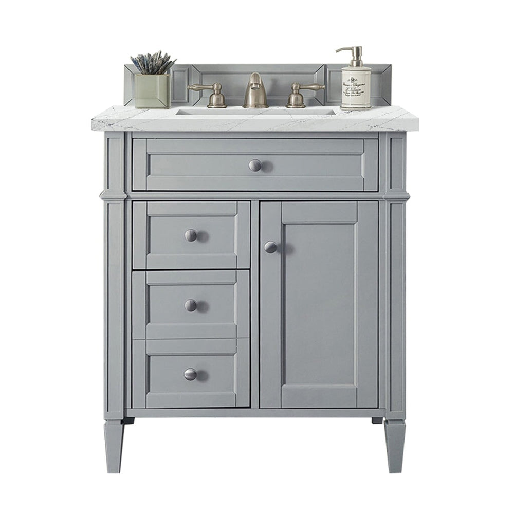 
                  
                    Brittany 30" Single Bathroom Vanity in Urban Gray Single Bathroom Vanity James Martin Vanities Ethereal Noctis Silestone 
                  
                