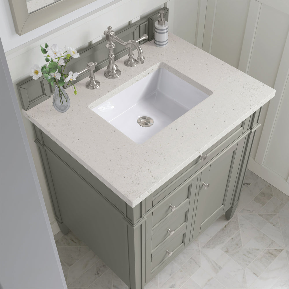 
                  
                    Brittany 30" Single Bathroom Vanity in Urban Gray Single Bathroom Vanity James Martin Vanities Lime Delight Silestone 
                  
                