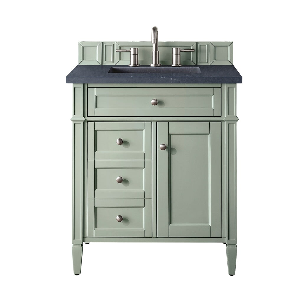 
                  
                    Brittany 30" Single Vanity Cabinet, Sage Green Single Bathroom Vanity James Martin Vanities Charcoal Soapstone Silestone 
                  
                