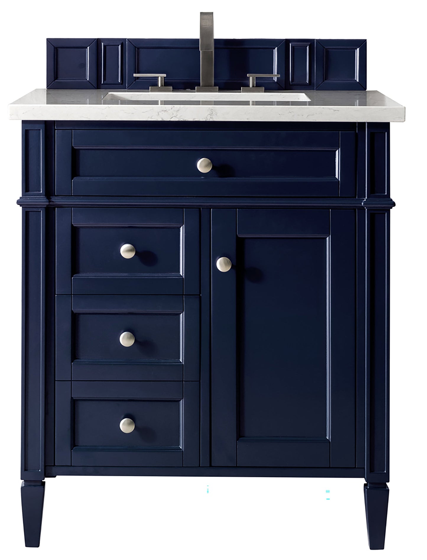 
                  
                    Brittany 30" Single Vanity in Victory Blue Single Bathroom Vanity James Martin Vanities Eternal Jasmine Silestone 
                  
                