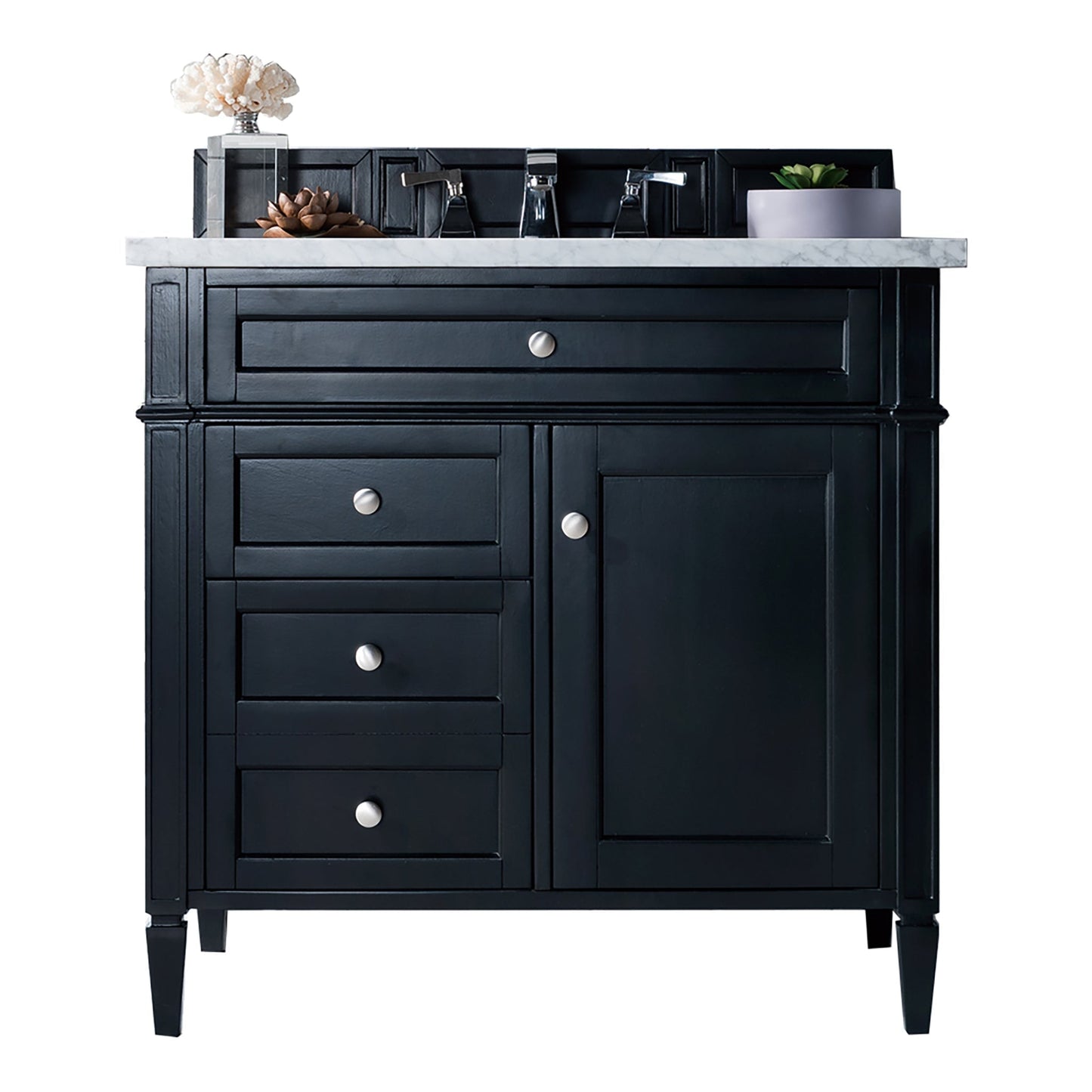 
                  
                    Brittany 36" Single Bathroom Vanity in Black Onyx Single Bathroom Vanity James Martin Vanities Arctic Fall Solid Surface 
                  
                