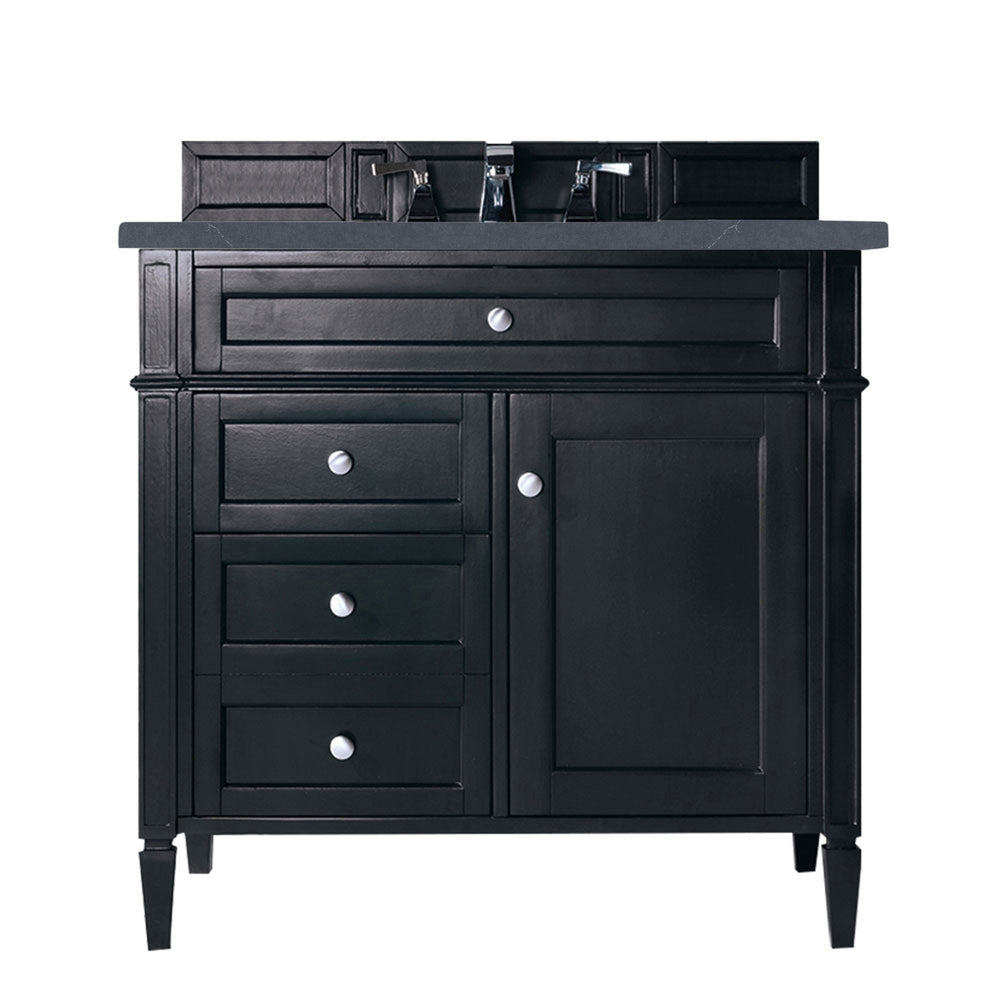 
                  
                    Brittany 36" Single Bathroom Vanity in Black Onyx Single Bathroom Vanity James Martin Vanities Charcoal Soapstone Silestone 
                  
                