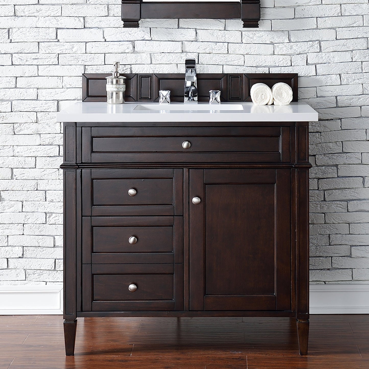 Brittany 36" Single Bathroom Vanity in Burnished Mahogany Single Bathroom Vanity James Martin Vanities Select Your Top 