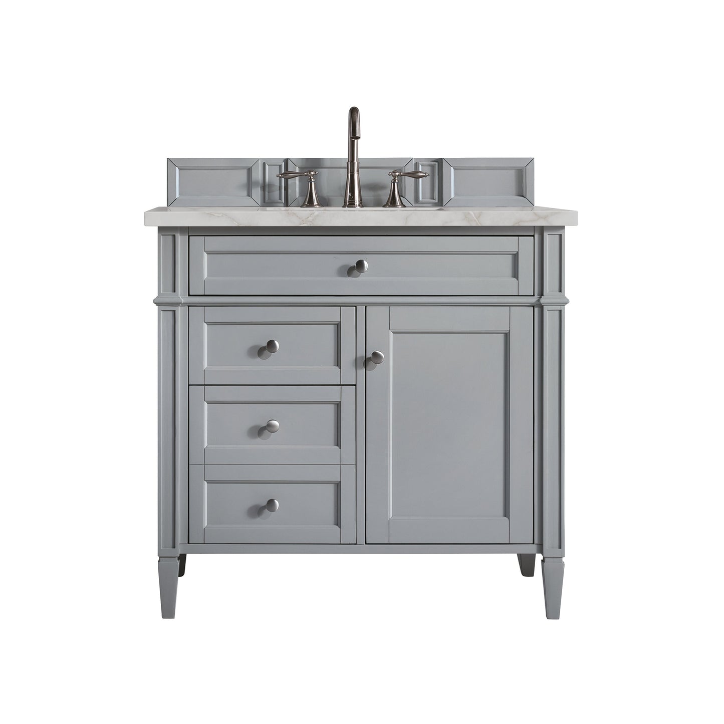 
                  
                    Brittany 36" Single Bathroom Vanity in Urban Gray Single Bathroom Vanity James Martin Vanities Victorian Silver Silestone 
                  
                