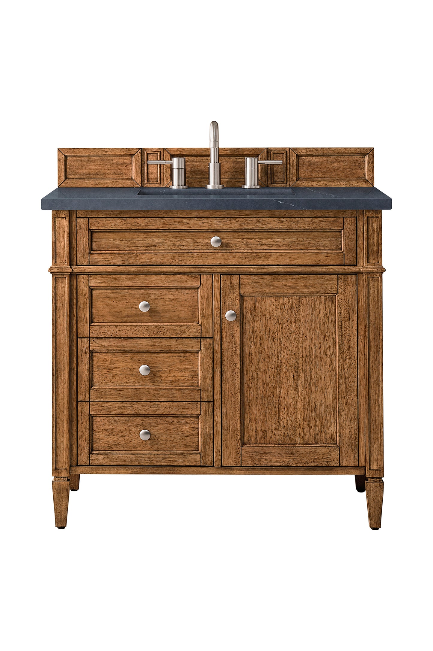 
                  
                    Brittany 36" Single Vanity Cabinet in Saddle Brown Single Bathroom Vanity James Martin Vanities Charcoal Soapstone Silestone 
                  
                