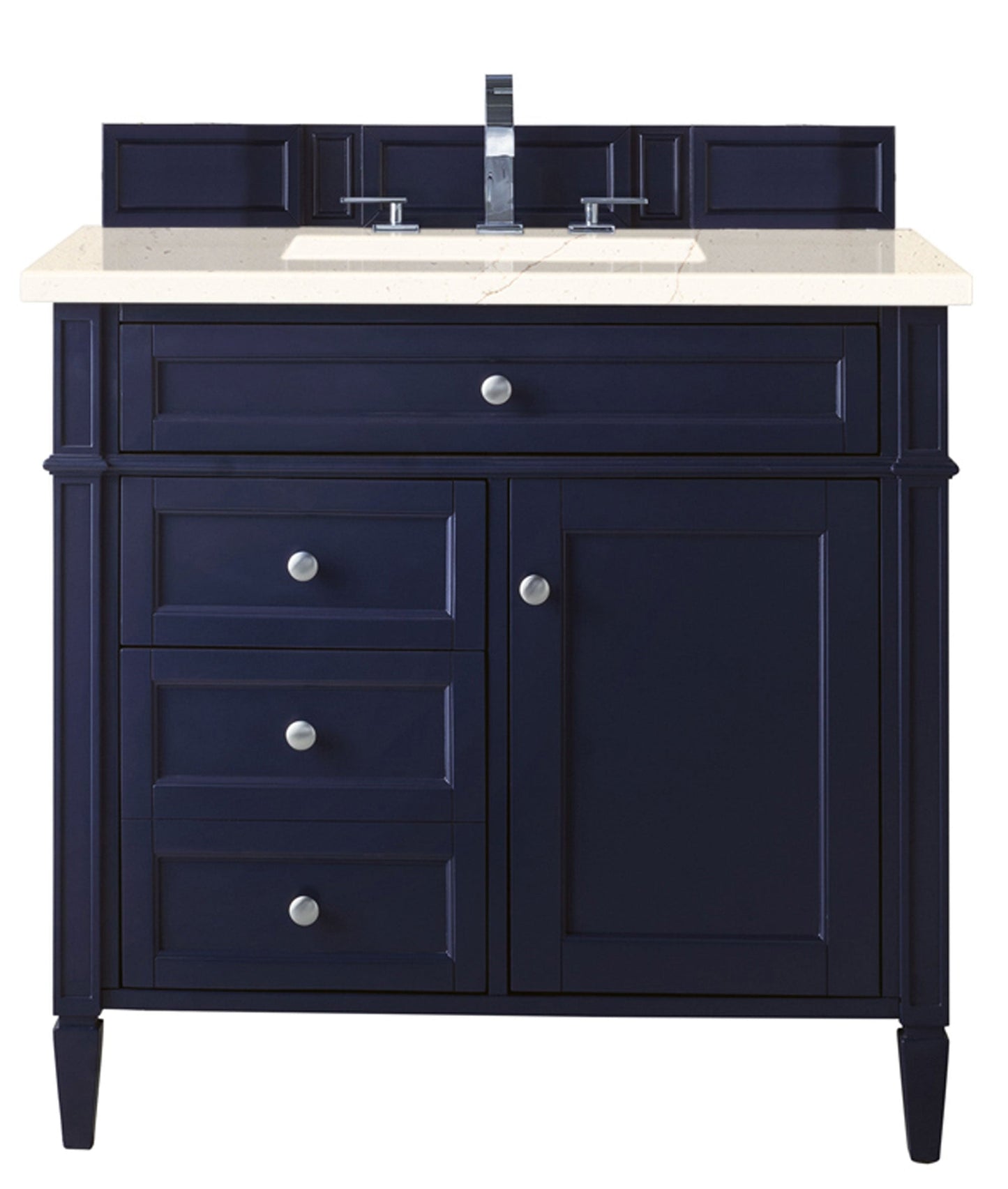 
                  
                    Brittany 36" Single Vanity in Victory Blue Single Bathroom Vanity James Martin Vanities Eternal Marfil Silestone 
                  
                